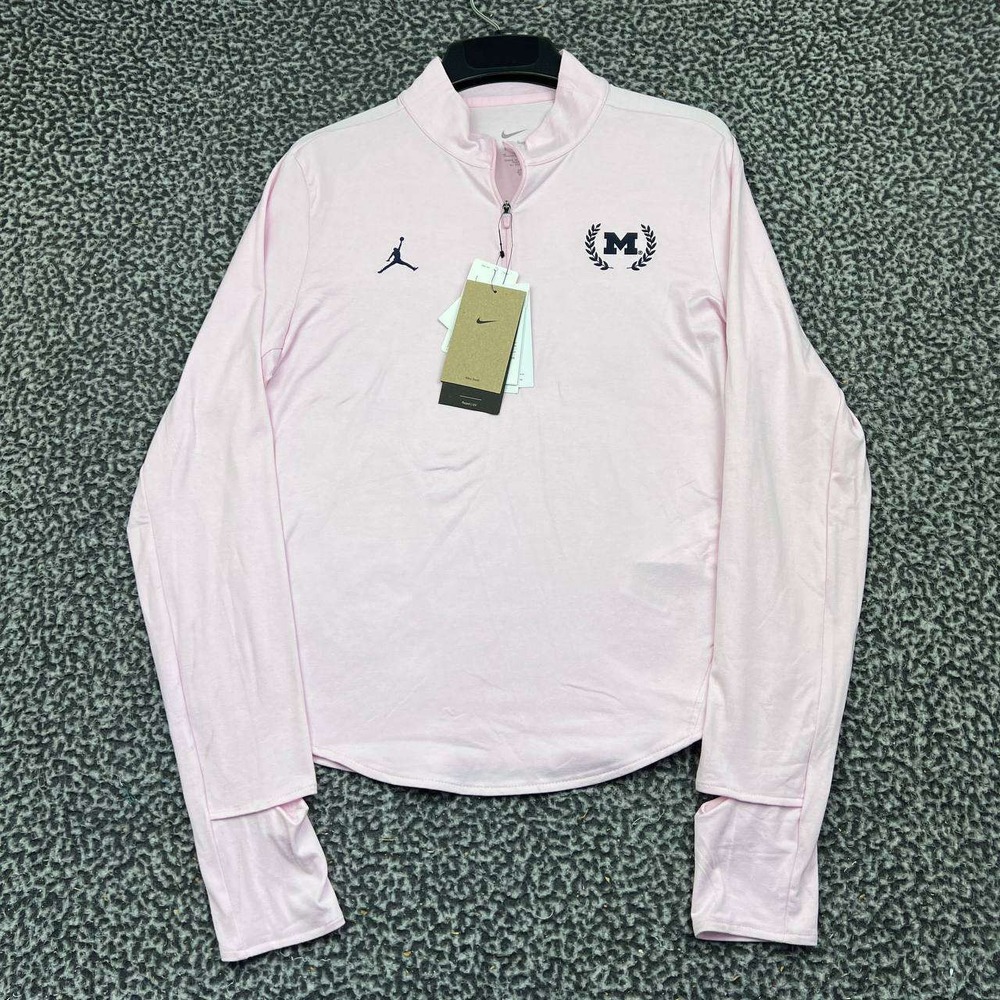 Nike Michigan Wolverines Dri-FIT Shirt Women Medium 1/4 Zip Pullover Jordan New
